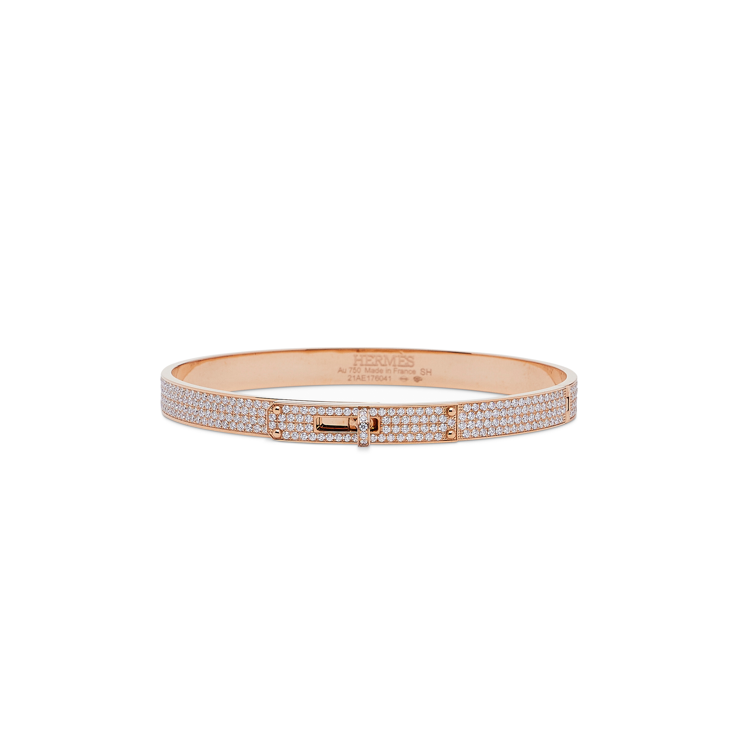 HERMÈS 18K ROSE GOLD AND DIAMOND KELLY BRACELET 